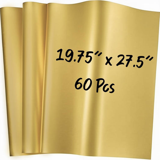 SANZIX Metallic Gold Tissue Paper for Gift Bags- 60 Sheets 19.75" x 27.5"- Gold Christmas Wrapping Paper - Christmas Tissue Paper Sheets for Gifts Wrap, Weddings, Birthdays, Holiday & Xmas Decorations
