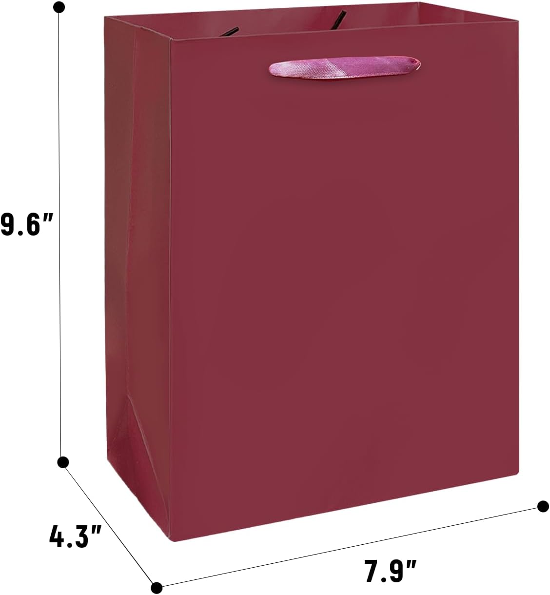 Gcardist Dark Purple Gift Bags with Tissue Paper for Wedding, Birthday, Party Supplies-7.9"x4.3"x9.6" Medium Size Cardboard Gift Bag（5pcs Bags +10pcs Tissue Paper ）