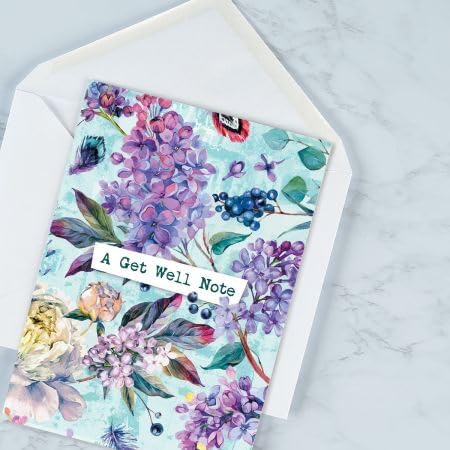 Current Garden Fresh Get Well Greeting Cards - Set of 8 (4 Designs), Large 5" x 7", Get Well Cards with Sentiments Inside, Envelopes