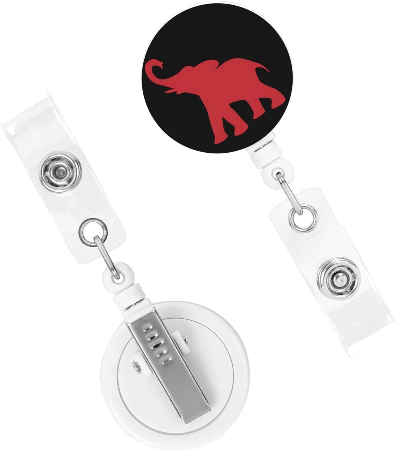 Red Elephant Badge Reels Retractable Badge Holder with Clip for Id Name Tag Office Worker Student Teacher Nurse Doctor