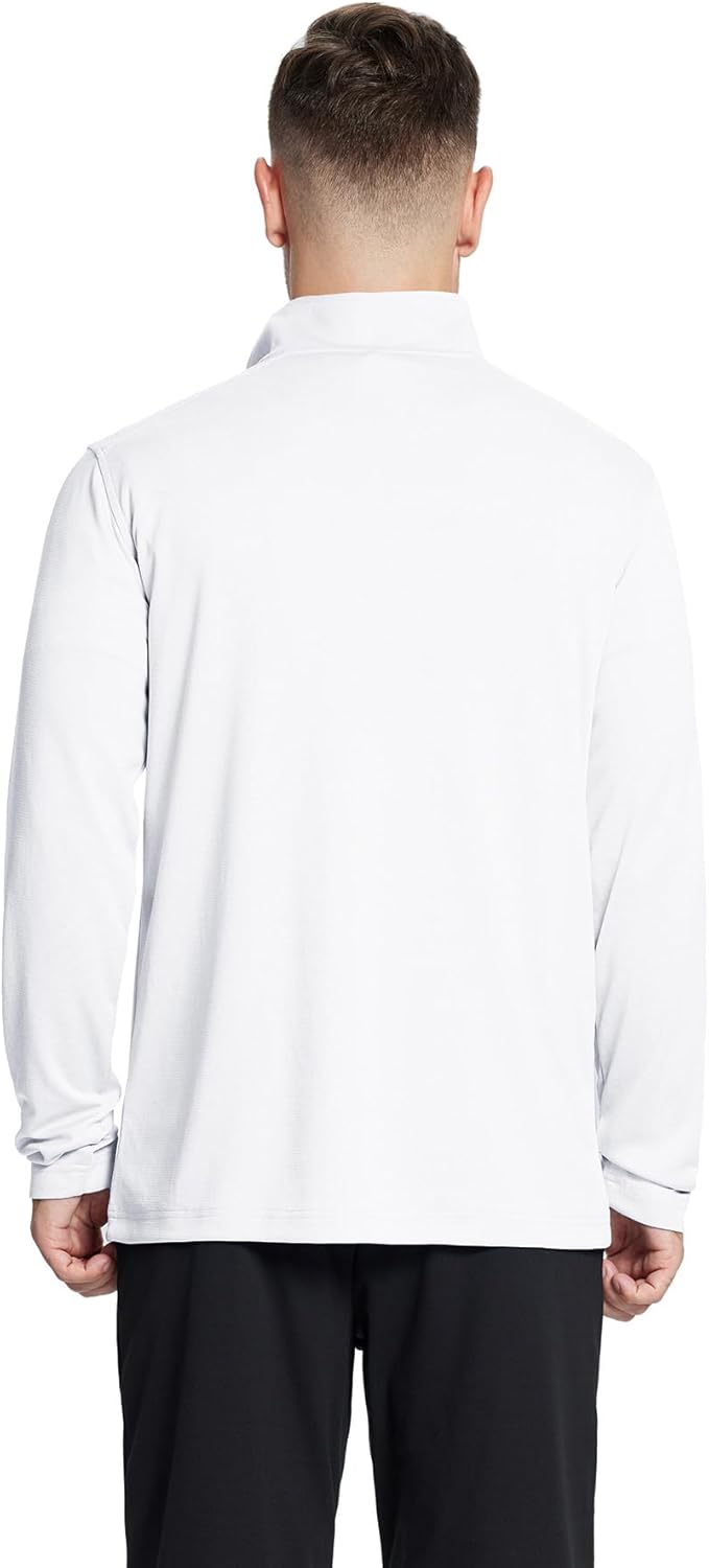 M MAELREG Quarter Zip Golf Pullover Men Dry Fit Long Sleeve Performance Wicking Mock Neck 1/4 Zip Pullover Mens Sweatshirt