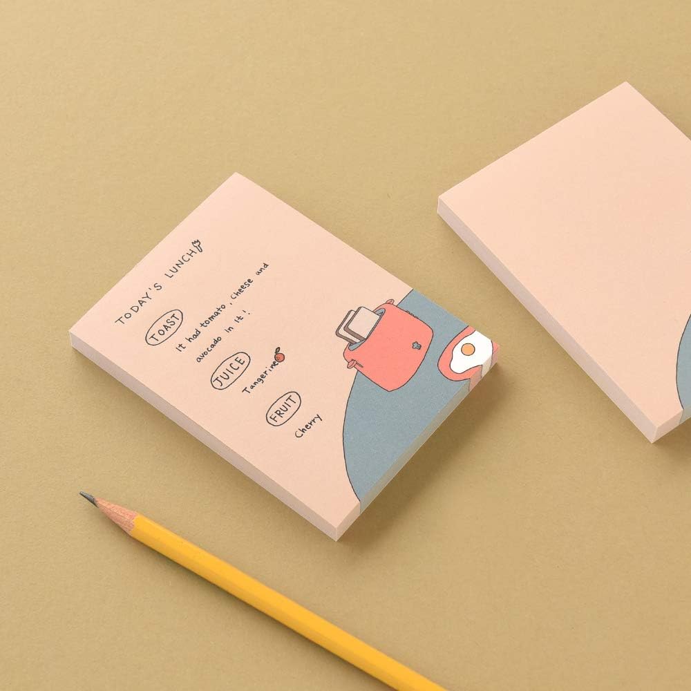 Monolike Memopad Memories design B SET - 4 Packs, 4 Different Designs, 100 Sheets Per Pad, Total 400 Sheets, Note pads, Writing pads, 3.15 x 4.17 Inches