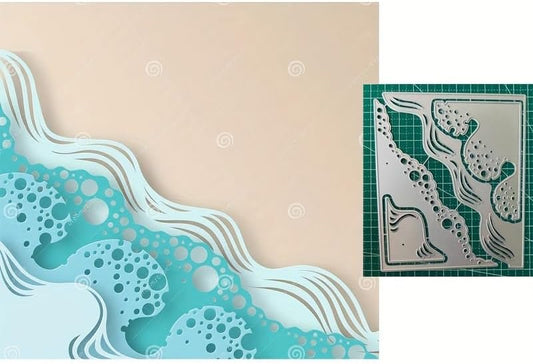 Lapoo Cutting Die for Scrapbooking, 3D Backgrounds Frame New Cutting Dies DIY Album Card Making Decor Paper Craft Metal Die Cuts Party Decorations (Spray 4.7 x 4 in)