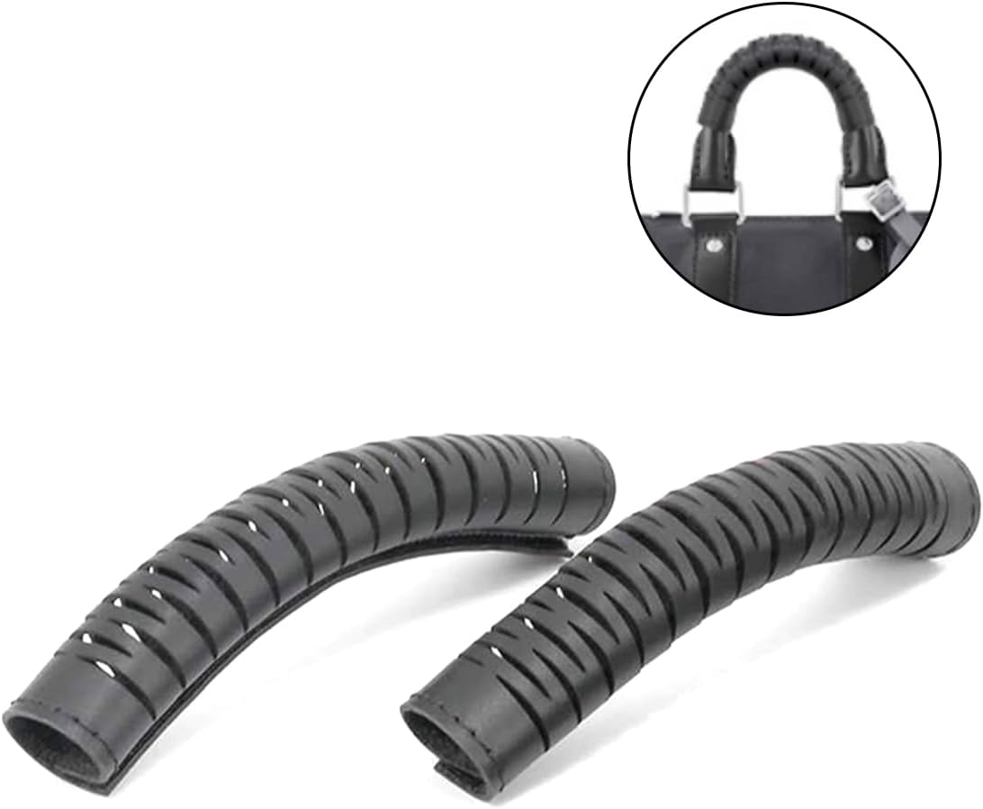 Jiesinlov 2Pcs Bag Handle Wrap Covers for Speedy 25 30 35,Vachetta Leather Grip Protector Strap,Stain and Abrasion Resistant(Black)