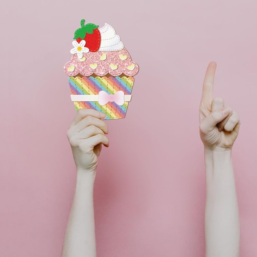 GLOBLELAND 3D Cupcake Gift Card Holder Cutting Dies for Card Making Dessert Cut Die for DIY Scrapbooking Journal Embossing Paper Craft Decor