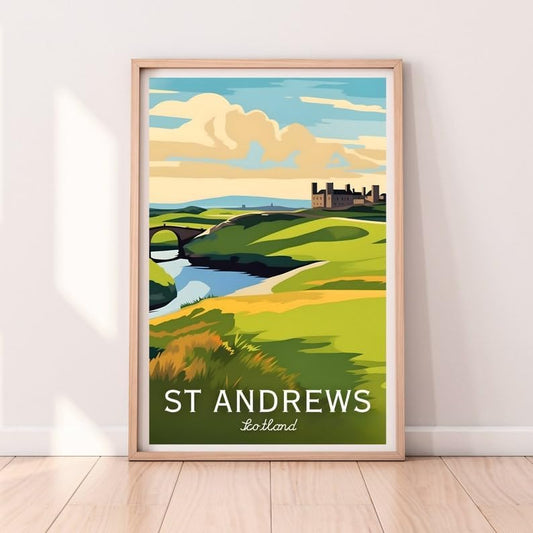 Nationcog St Andrews Golf Wall Art Poster, Scotland Heritage Course Print for Living Room or Study, Classic Golf Decor for Men, Golf Gift for Dad or Golf Enthusiasts (Unframed) (20x30)