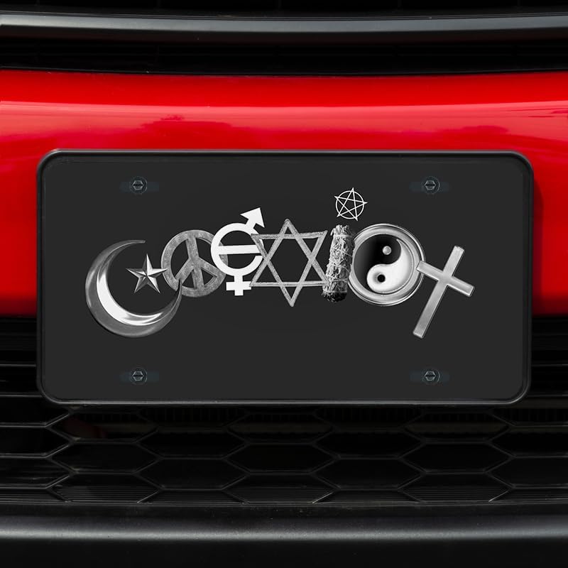 Unique Vanity License Plates | 16 Individual Designs | 3 Sizes (Automobile, Golf Cart, Motorcycle/Bike) | Made in U.S.A. | Custom Car Tags (Coexist, Motorcycle/Bike (6" x 3"))