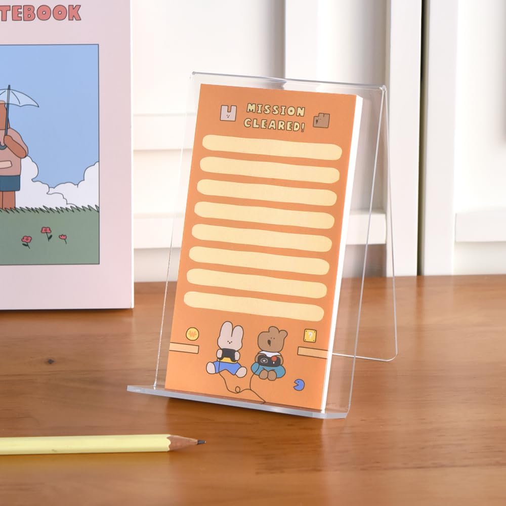 Monolike Memopad Happy and Lucky Littles Series.1 4P SET - 4 Packs, 4 Different Designs, 80 Sheets Per Pad, Total 320 Sheets, Note pads, Writing pads, 80x148mm