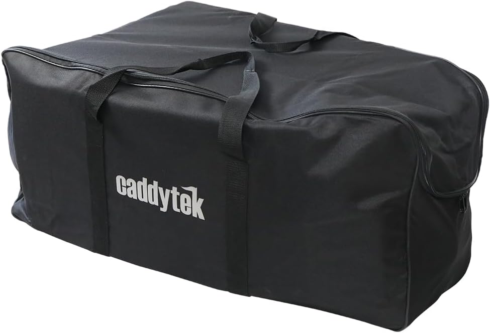 CaddyTek Golf Cart Carry Bag – Foldable Travel Case for Push Carts, Fits Most 3-Wheel & 4-Wheel Models, Durable Storage & Trunk Transport Bag, Black