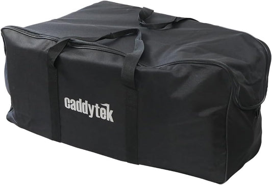 CaddyTek Golf Cart Carry Bag – Foldable Travel Case for Push Carts, Fits Most 3-Wheel & 4-Wheel Models, Durable Storage & Trunk Transport Bag, Black