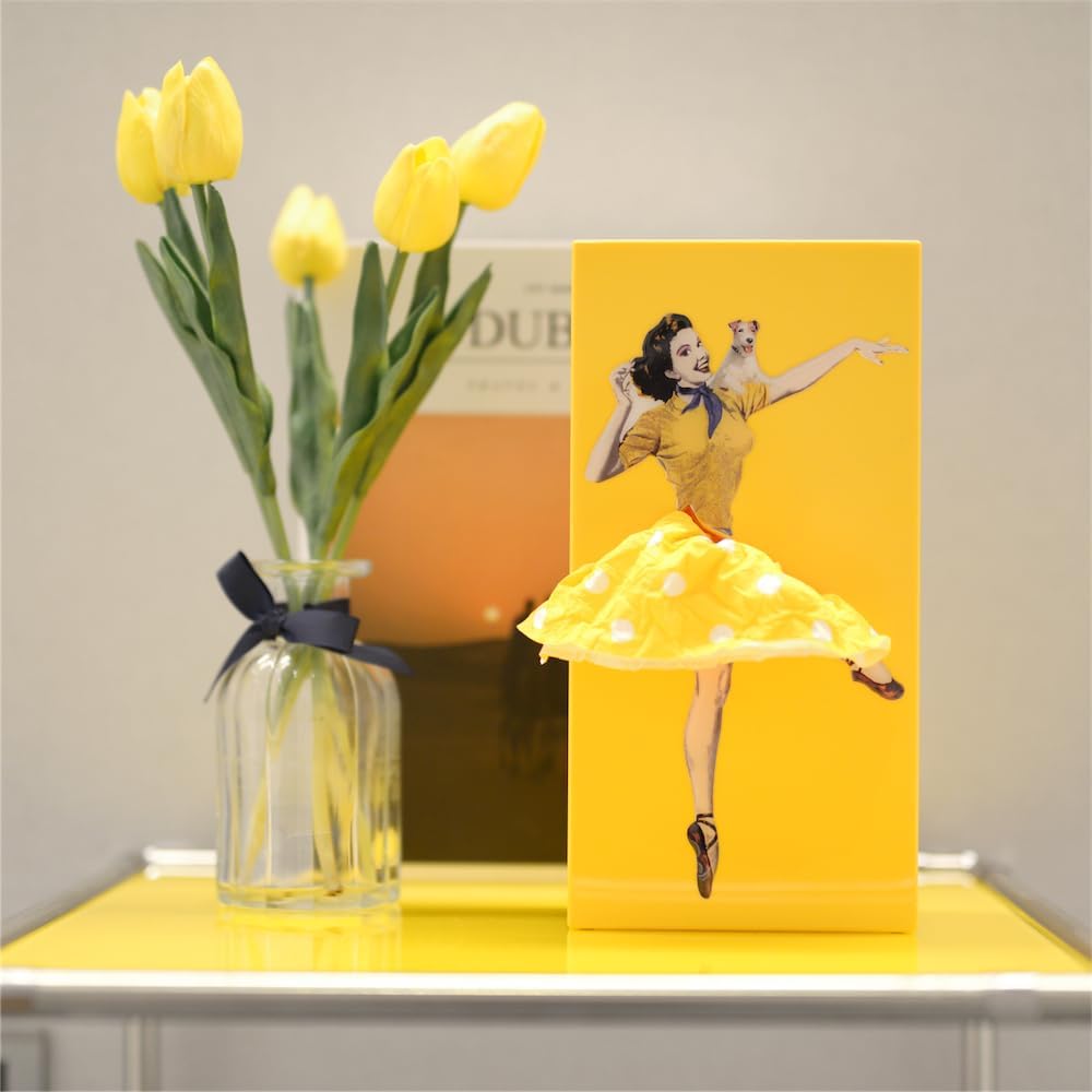 Flying Skirt® Tissue Box - The Original Award-Winning Lady Skirt Design, Resin Pop Art, Weighted Metal Base, Made in Korea, Premium Gifts & Novelty Home Decor by Spextrum (Orange)