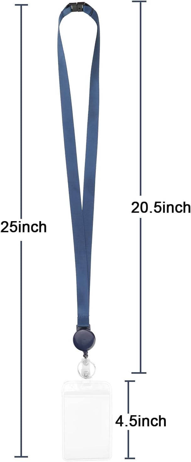 YOUOWO Retractable Badge Holder with Lanyard,Breakaway Safety Lanyards with id Badge Holders Vertical,Retractable id Badge with Clip,Punched Zipper Waterproof,Pack of 2
