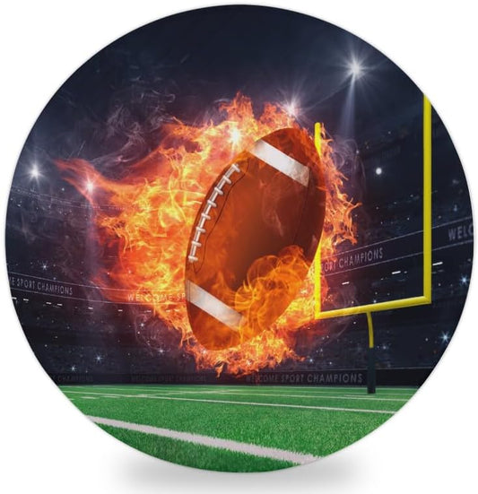 Ceramic Coasters for Drinks with Cork Back, Clean Soccer Display (2) 4 Inch Absorbent Coaster Set 1 Pack, Quick Dry Non-Slip Coaster Mats for Home, Office, Bar