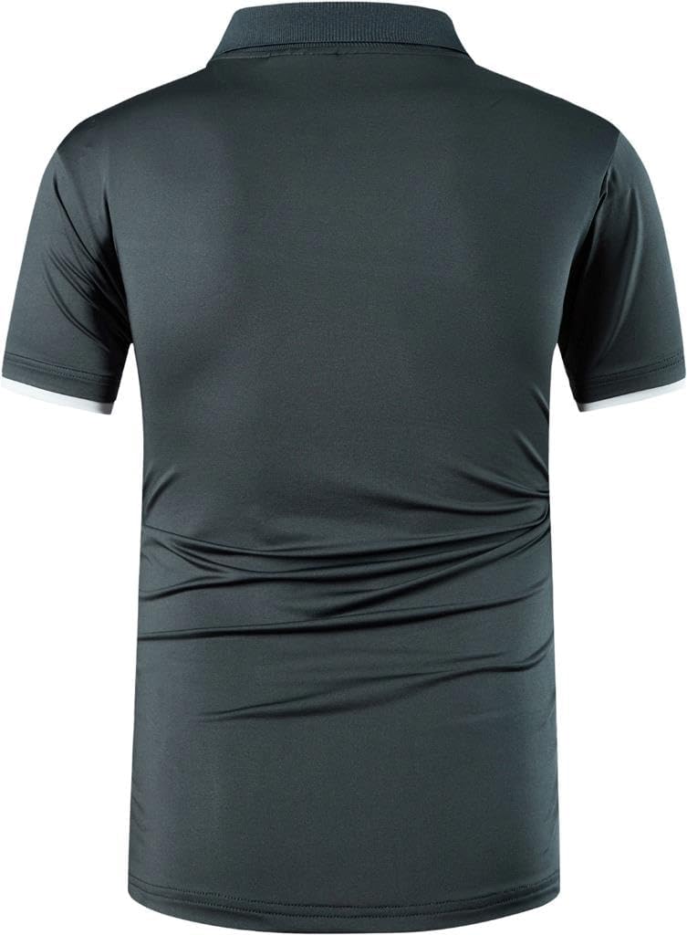 jeansian Men's Sport Outdoor Quick Dry Fit Short Sleeves Polo Tee Shirt Tshirt T-Shirt Tops Golf Tennis Bowling LSL195