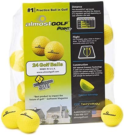 AG AlmostGolf Balls - (24 Pack, Yellow) - Almost Golf Balls Foam Golf Training Aids for Indoor Or Yard Practice - Includes 24 AlmostGolf Balls
