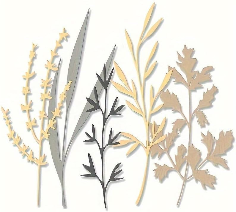 Flowers Metal Cutting Die for Scrapbooking - Cut Stencils for DIY Scrapbook Photo Album Decorative Paper Card, Card Making Supplies, Stencils & Crafting Die Cut (Seagrass 5.1 x 4.4 in)