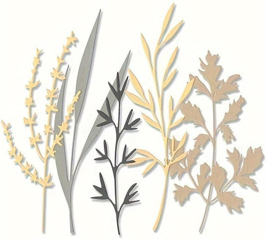 Flowers Metal Cutting Die for Scrapbooking - Cut Stencils for DIY Scrapbook Photo Album Decorative Paper Card, Card Making Supplies, Stencils & Crafting Die Cut (Seagrass 5.1 x 4.4 in)