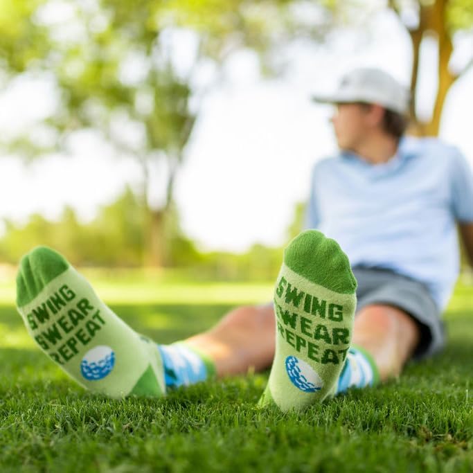Lavley Funny Golf Socks - Fun gift for golfers - Unisex one size fits most - Great for birthdays or stocking stuffers