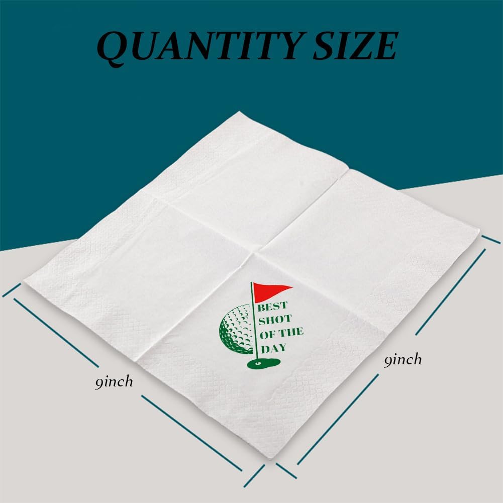 Golf Themed Bachelor Party Cocktail Napkins 50Pcs Best Shot Of The Day Paper Disposable Napkins For Masters Golf Lover Party Table Decorations 5 x 5 2-ply (Best Shot Of The Day)