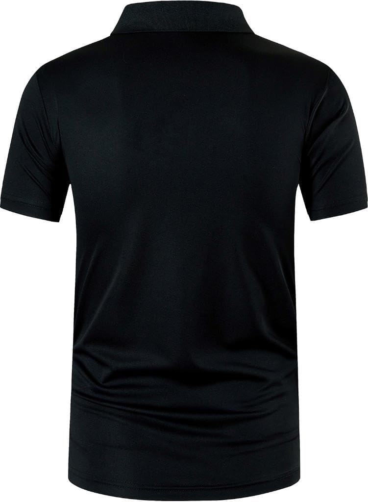 jeansian Men's Sport Outdoor Quick Dry Fit Short Sleeves Polo Tee Shirt Tshirt T-Shirt Tops Golf Tennis Bowling LSL195
