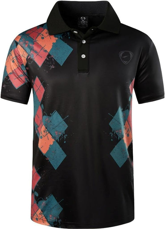 jeansian Men's Sport Outdoor Quick Dry Fit Short Sleeves Polo Tee Shirt Tshirt T-Shirt Tops Golf Tennis Bowling LSL195