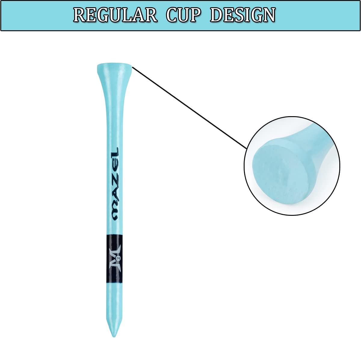 MAZEL Natural Wood/Bamboo Golf Tees 2 3/4 Inch & 3 1/4 Inch,Pack 50 or 120,Reduce Friction & Side Spin,More Stable Golf Tees