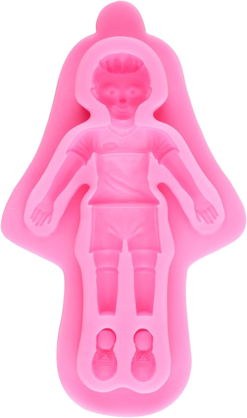 ZiXiang Football Silicone Molds Football Player Fondant Mold Sports Shoes Mold For Baby Birthday Cake Decorating Cupcake Topper Gum Paste Candy Chocolate Polymer Clay Set Of 4