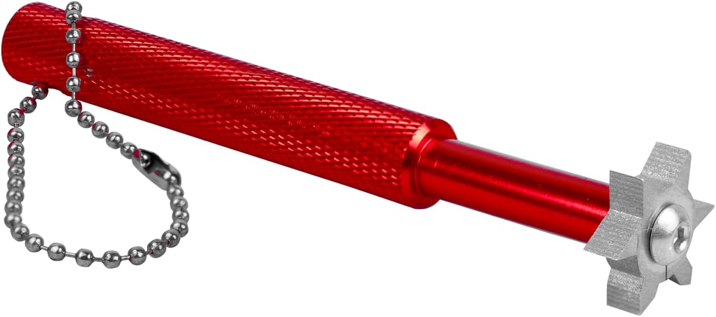 Golf Groove Sharpener,Golf Club Groove Sharpener,Groove Sharpener,Club Sharpener,Groove Sharpening Tool - Generate Optimal Backspin - Suitable for U & V-Grooves (6 Heads) (Red)