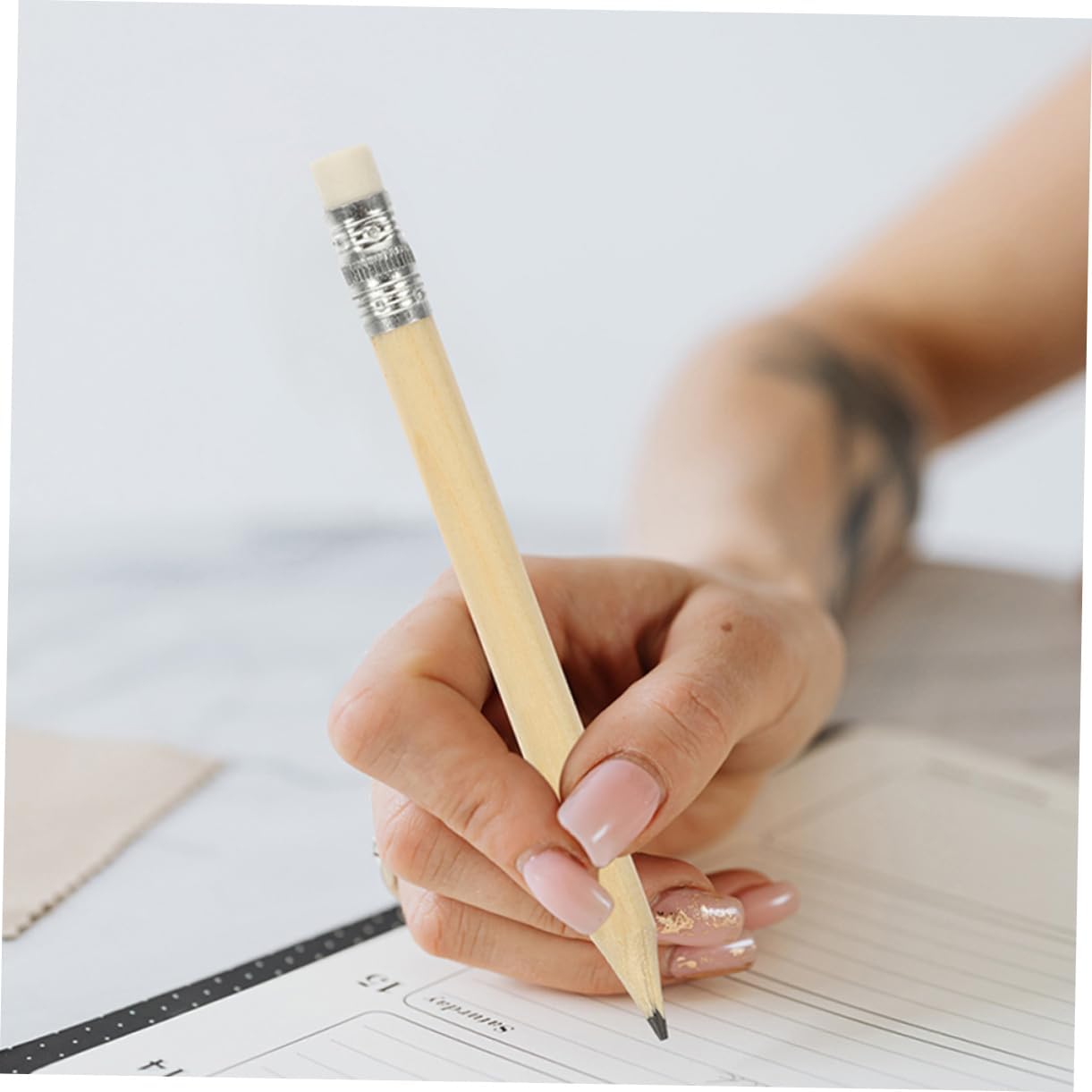 VILLCASE 100pcs Half Pencils Eraser Short Writing Pencils Mini Golf Bulk for Artists