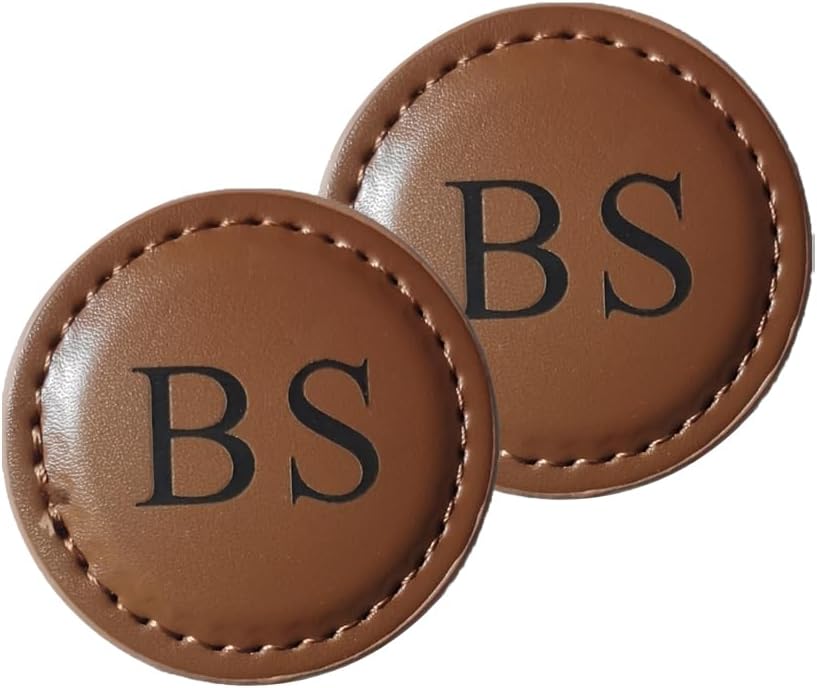Personalized Golf Ball Markers, (Set of 2) Custom Magnetic Leather Golf Markers, Gift for Men Dad Husband