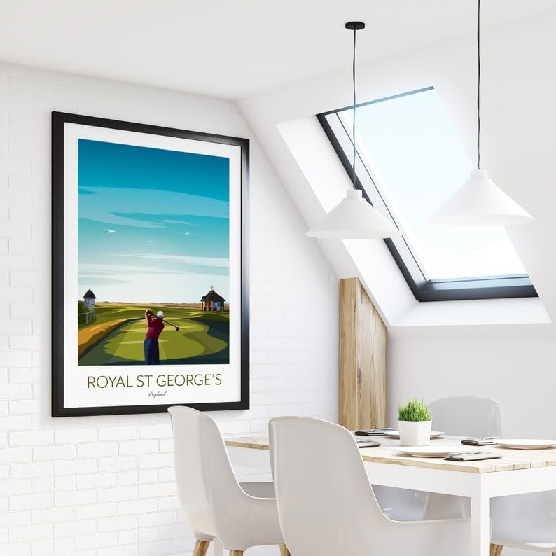 Royal St George's Golf Print - The Open Championship Poster, Royal St George's Golf Poster, England Golf Course Print, Golf Wall Art, Open Championship Artwork, Golf Decor (Unframed) (27x40)