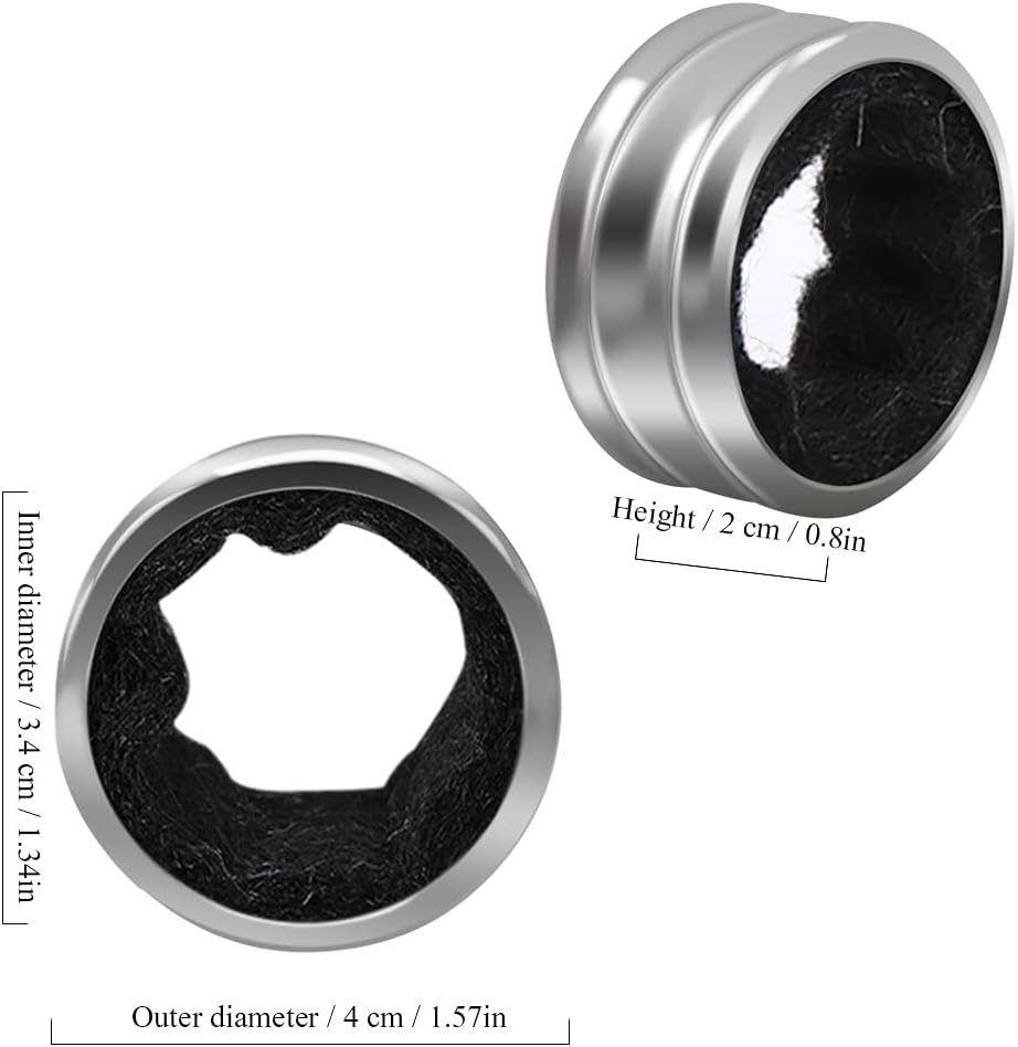 BK8 Stainless Steel Wine Bottle Collars, Classy Drip Rings - 8 Pack Simple and Durable Wine Drop Stoppers with Velvet Felt, Small Handy Gadget for Kitchen and Bar