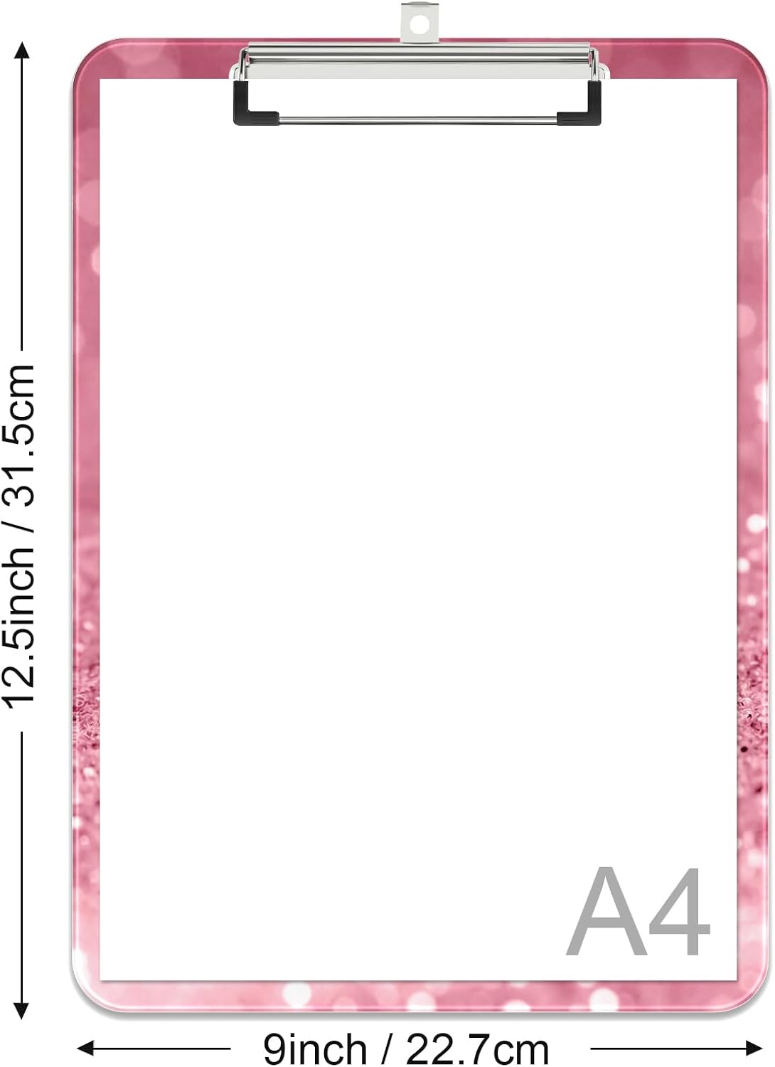 Rimilak Plastic Clipboards with Metal Clip, A4 Letter Size 9 x 12.5 in, Office Decorative for Students Women Men and Kids, Cute Custom Pattern, Work Hard