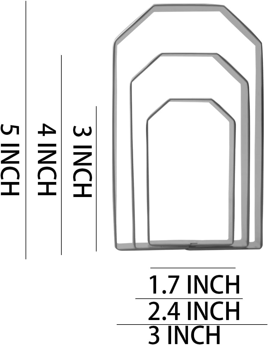Keewah Tea Bag Hang Tag Cookie Cutter Set - 5”,4”,3” - 3 Piece - Stainless Steel