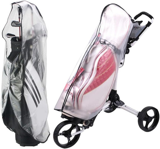Golf Bag Rain Cover, Transparent Waterproof Rain Cover Water Windproof Translucent PVC Golf Cart Travel Bag Rain Cover Portable Golf Rain Cover for Golf Bags Push Carts