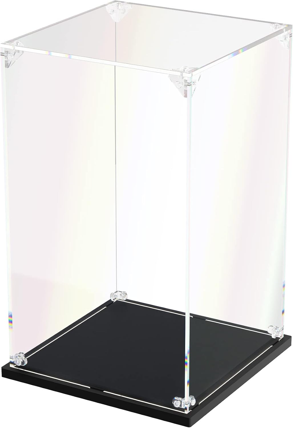 Clear Acrylic Display Case, Self-Assemble Showcase for Collectibles, Action Figures, Dolls, Toys - Alternative Glass Box for Commemorative Gifts (6x6x10 inch, 15x15x25 cm)