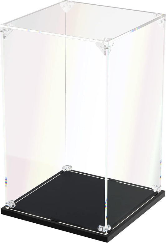 Clear Acrylic Display Case, Self-Assemble Showcase for Collectibles, Action Figures, Dolls, Toys - Alternative Glass Box for Commemorative Gifts (6x6x10 inch, 15x15x25 cm)