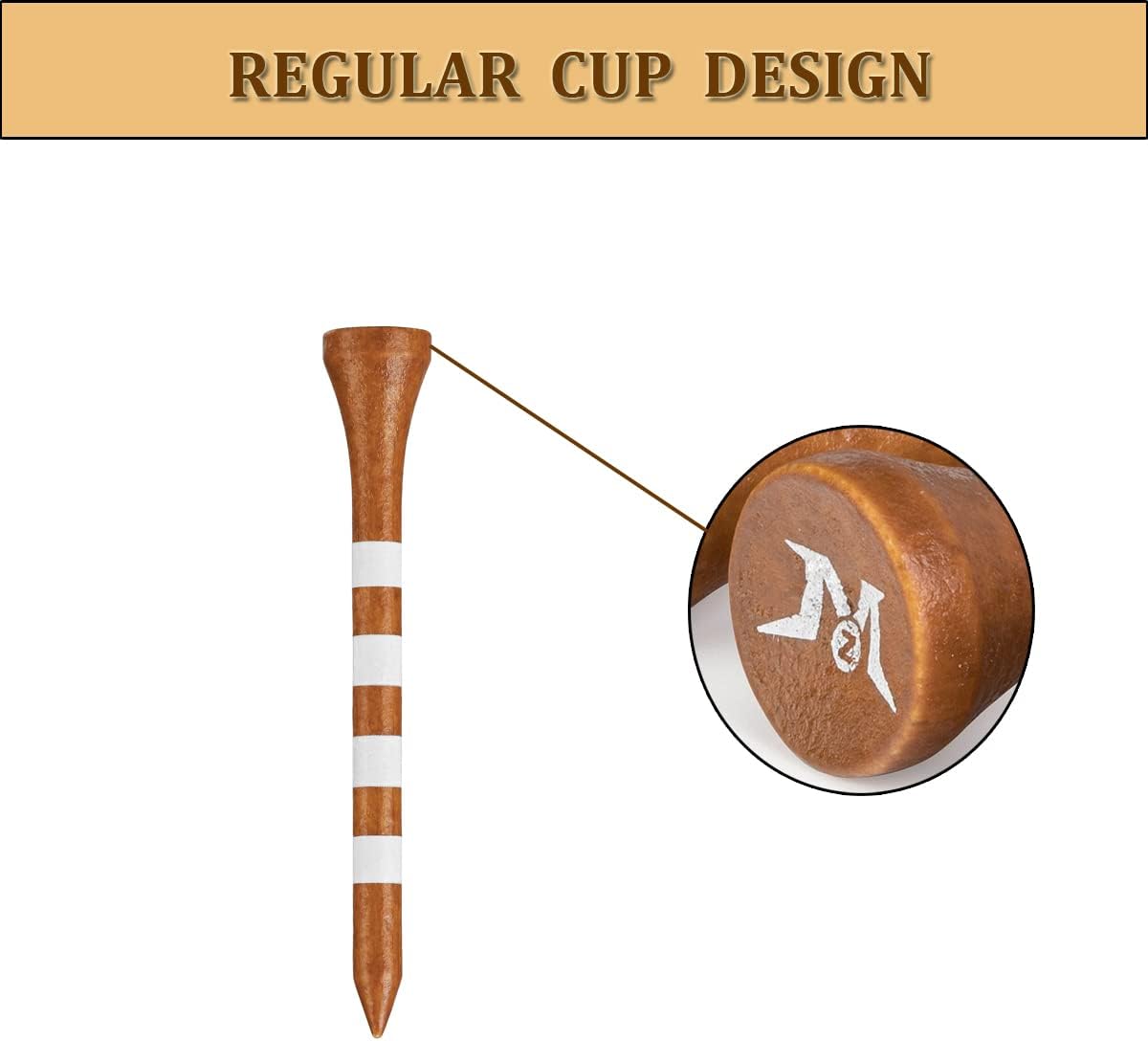 MAZEL Natural Wood/Bamboo Golf Tees 2 3/4 Inch & 3 1/4 Inch,Pack 50 or 120,Reduce Friction & Side Spin,More Stable Golf Tees