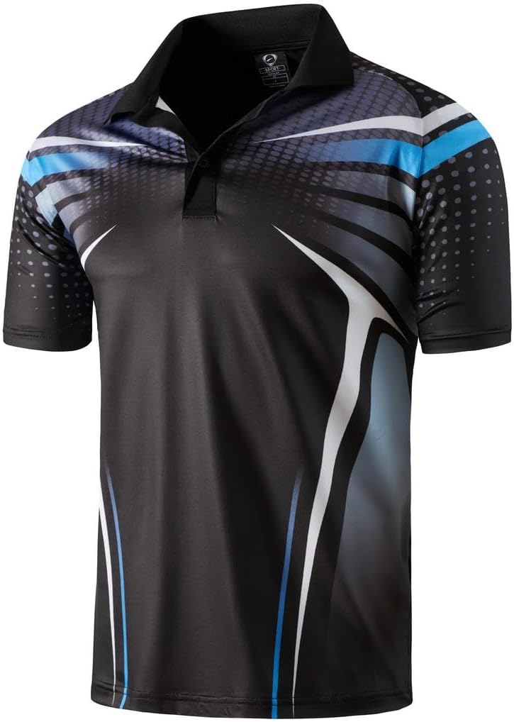 jeansian Men's Sport Outdoor Quick Dry Fit Short Sleeves Polo Tee Shirt Tshirt T-Shirt Tops Golf Tennis Bowling LSL195
