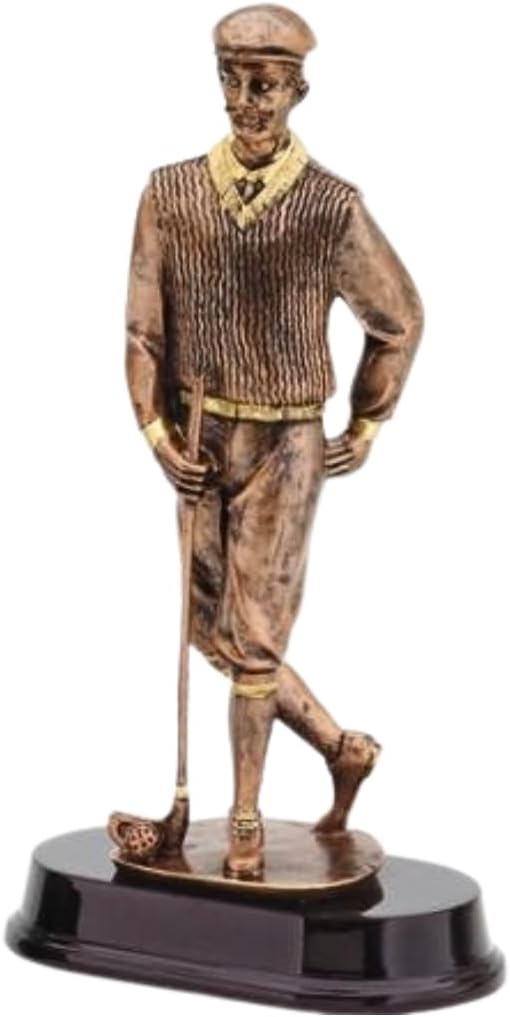 Old Time Golfer Trophy – Classic Vintage Bronze Golf Statue on Polished Rosewood Base – Custom Engraved Recognition Award for Tournaments Championships or Club Events
