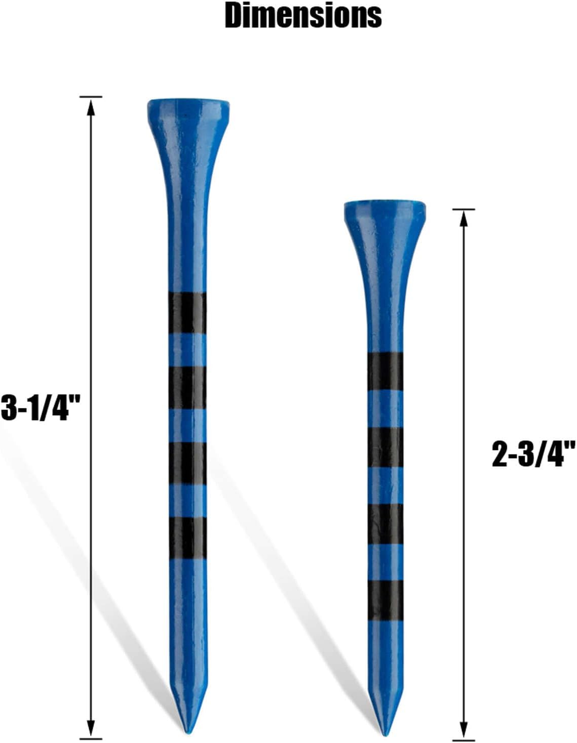 MAZEL Natural Wood/Bamboo Golf Tees 2 3/4 Inch & 3 1/4 Inch,Pack 50 or 120,Reduce Friction & Side Spin,More Stable Golf Tees