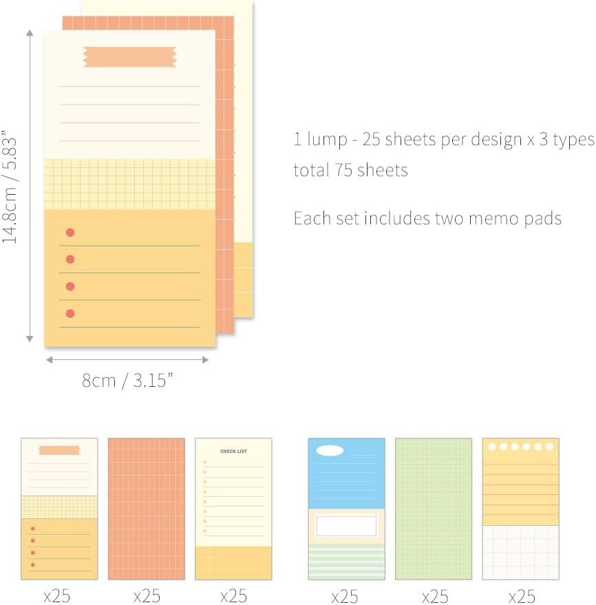 Monolike Triple Memopad Plan 2P C SET