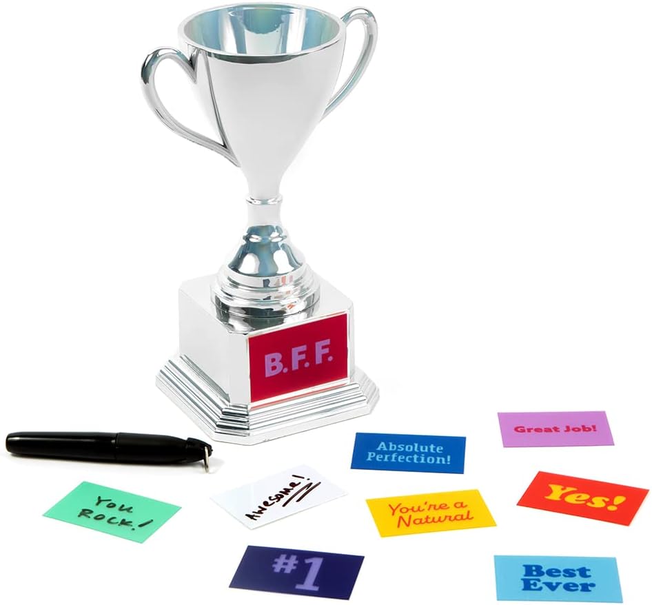 Customizable Novelty Trophy Cup Holographic, Funny Humor Gift, Rewards, Prizes, Award, Winning, Celebrations, Party, Reusable - 8" H x 3.25" W