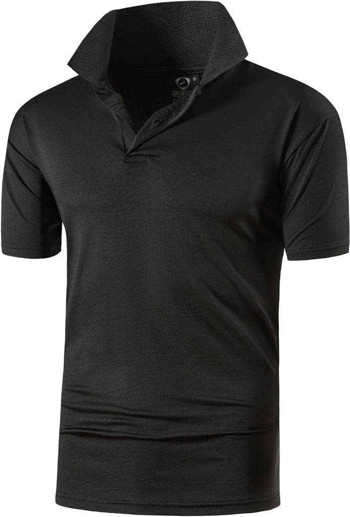 jeansian Men's Sport Outdoor Quick Dry Fit Short Sleeves Polo Tee Shirt Tshirt T-Shirt Tops Golf Tennis Bowling LSL195