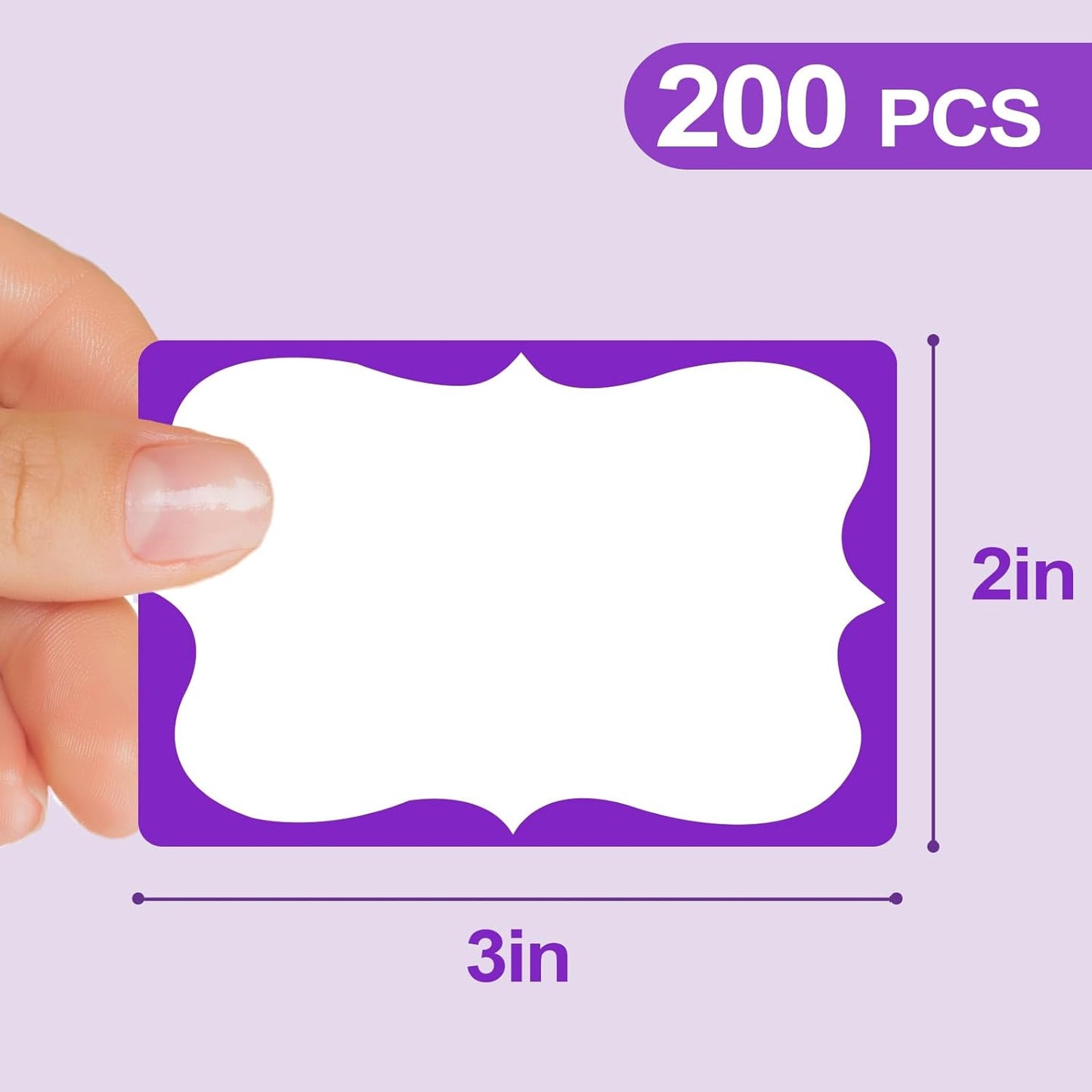 Purple Name Tags,2"x 3" Name Tag Stickers with Purple Border 200 Pcs Adhesive Name Tags Sticker Name Badges Labels for School, Office, Home, Party, Conferences