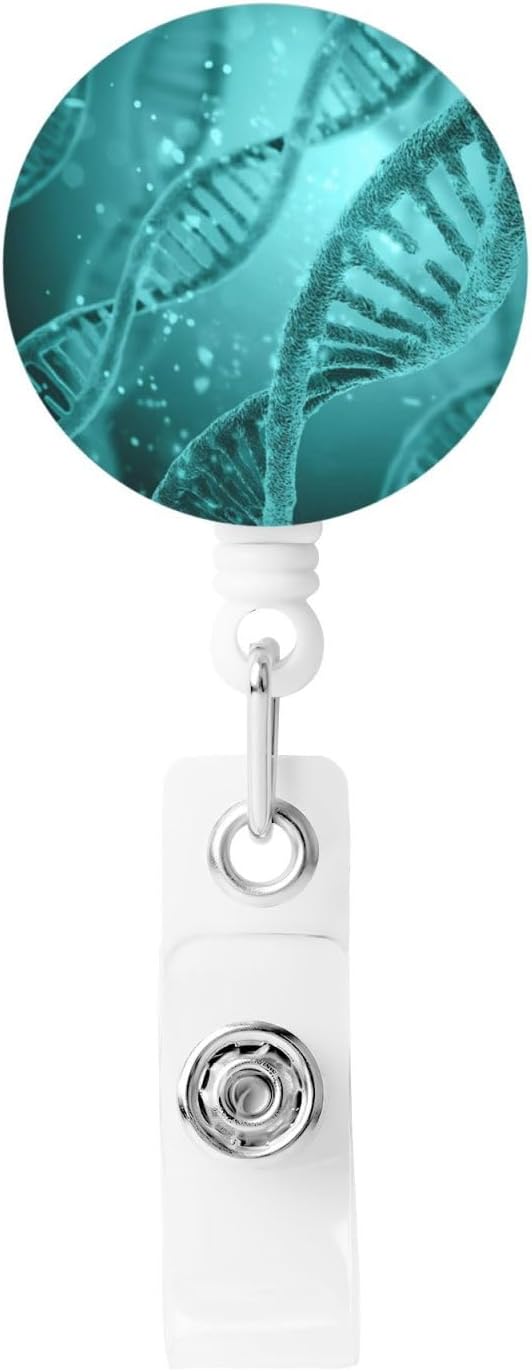 Science Biology DNA Badge Reels Retractable Badge Holder with Clip for Id Name Tag Office Worker Student Teacher Nurse Doctor