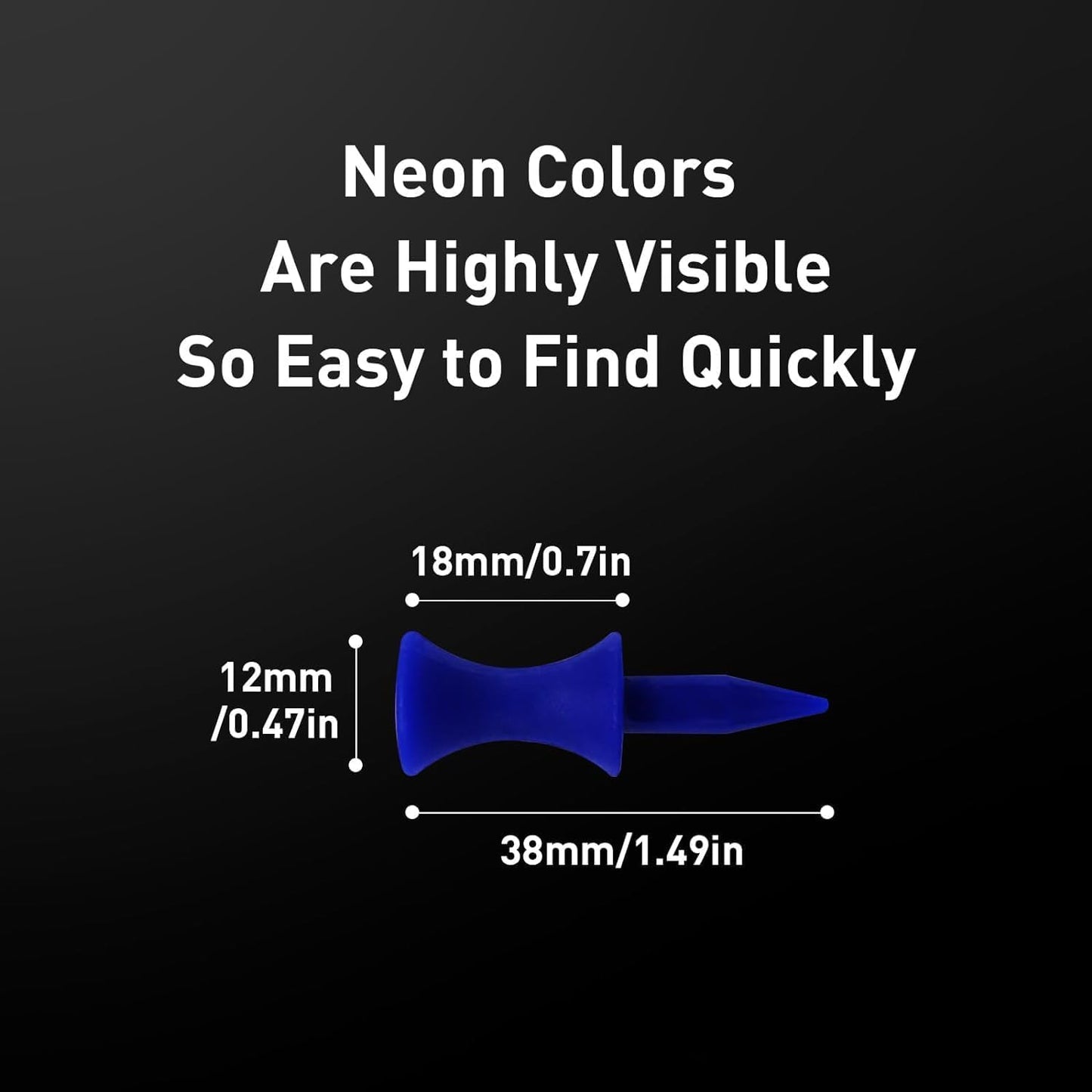 Plastic Golf Castle Tees Step Down Value 200 Count, Unbreakable Mixed or Same Height 1, 1 1/4, 2 3/4, 2 1/4, 2, 1 3/4, 1 1/2 Inch Length Colorful Pack for Practice