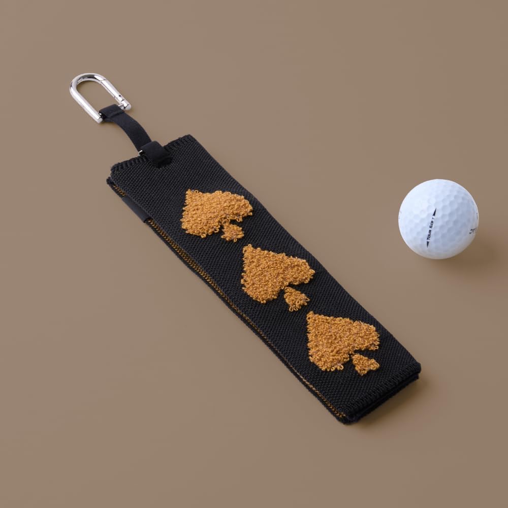 ANDGOLF Pleats Ball Towel, Use to Wash My Ball and Club, Best Choice for Golf Gifts, Embroidered Golf Towels, Clip for Bags/Pants/Skirts, Durable Elastic Band, Colorful Fashion Golf Item