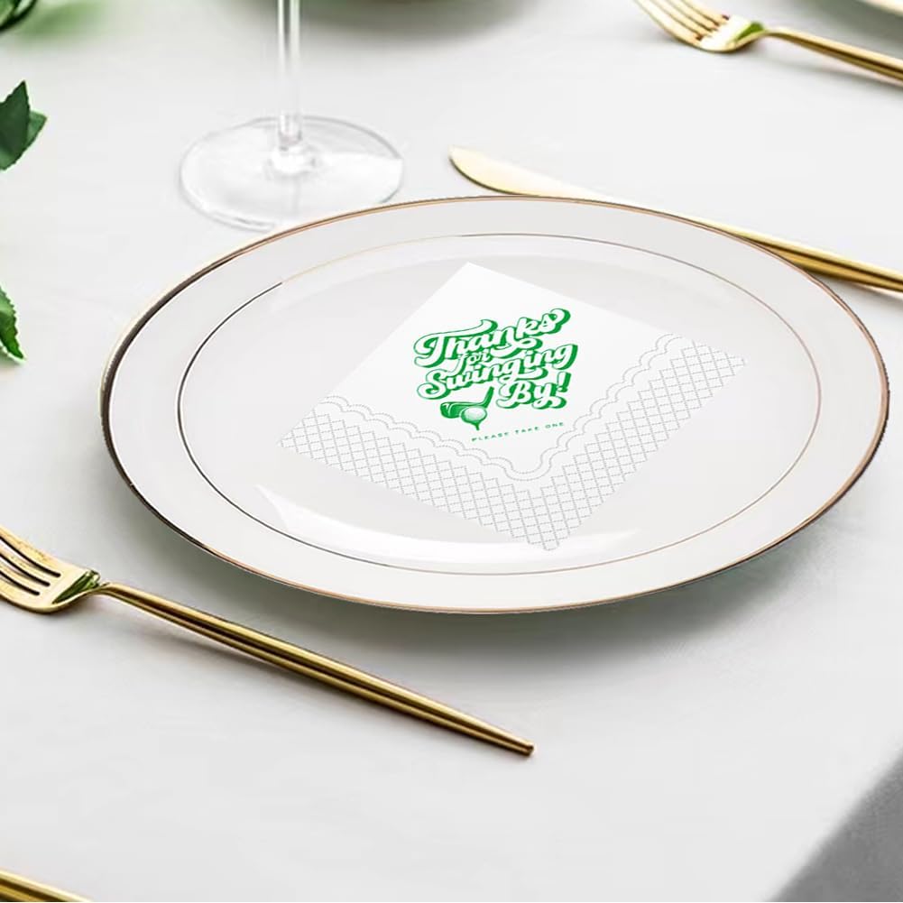 SharkBliss Golf Cocktail Napkins, Thanks For Swinging By Please Take One Disposable Paper Cocktail Beverage Napkins for Golf Theme Party Table Decor 2-Ply, 5x5" (50, Please Take One)