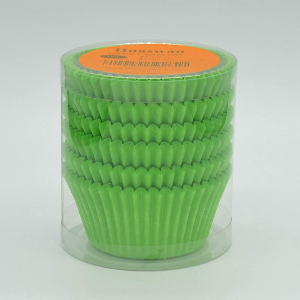 Green Cupcake Liners Greaseproof Paper Standard Baking Cups for Party and More, 150-Count